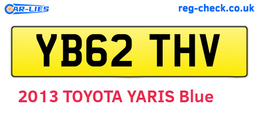 YB62THV are the vehicle registration plates.