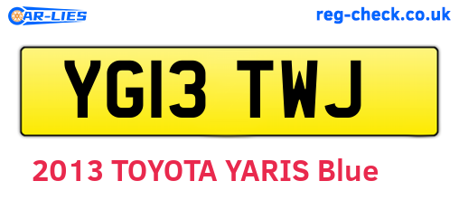 YG13TWJ are the vehicle registration plates.