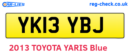 YK13YBJ are the vehicle registration plates.