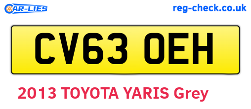 CV63OEH are the vehicle registration plates.
