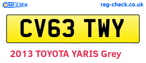 CV63TWY are the vehicle registration plates.