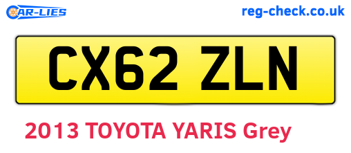CX62ZLN are the vehicle registration plates.
