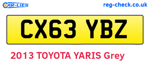 CX63YBZ are the vehicle registration plates.