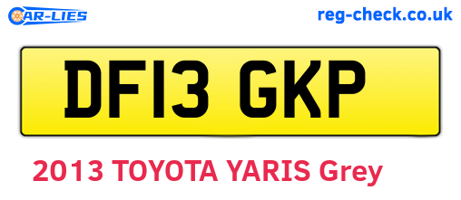 DF13GKP are the vehicle registration plates.