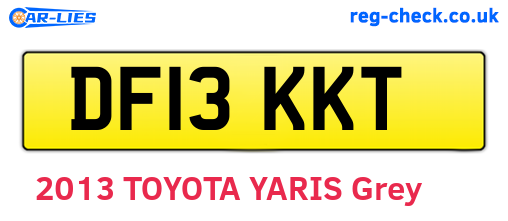 DF13KKT are the vehicle registration plates.