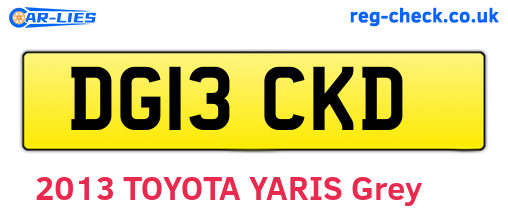 DG13CKD are the vehicle registration plates.