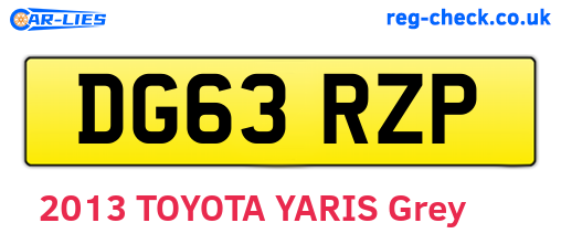 DG63RZP are the vehicle registration plates.