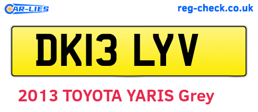 DK13LYV are the vehicle registration plates.