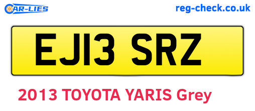 EJ13SRZ are the vehicle registration plates.