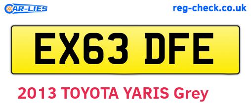 EX63DFE are the vehicle registration plates.