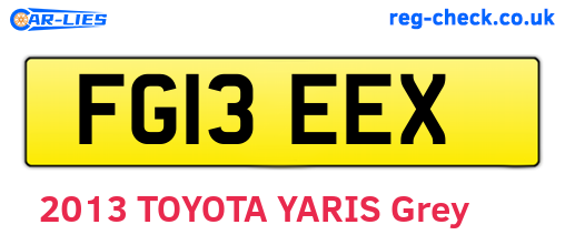 FG13EEX are the vehicle registration plates.