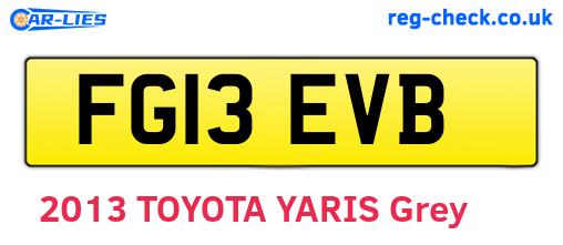 FG13EVB are the vehicle registration plates.