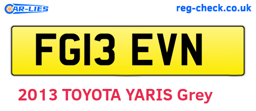 FG13EVN are the vehicle registration plates.