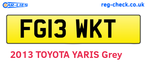 FG13WKT are the vehicle registration plates.
