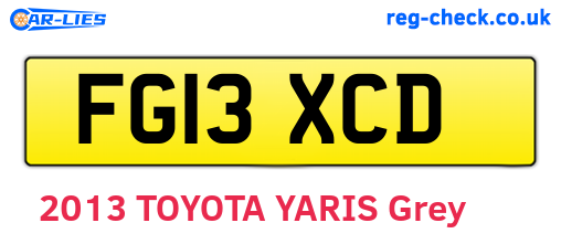 FG13XCD are the vehicle registration plates.