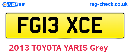 FG13XCE are the vehicle registration plates.