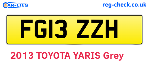 FG13ZZH are the vehicle registration plates.