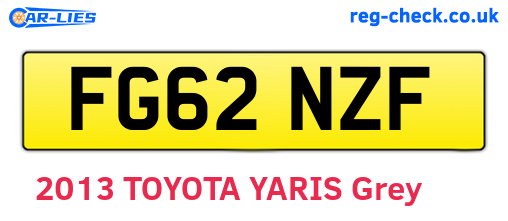 FG62NZF are the vehicle registration plates.