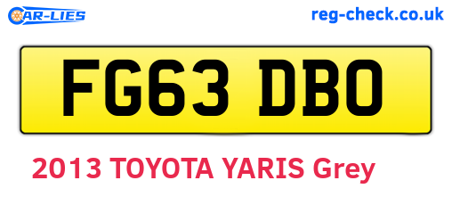 FG63DBO are the vehicle registration plates.