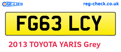 FG63LCY are the vehicle registration plates.