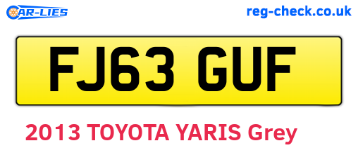 FJ63GUF are the vehicle registration plates.