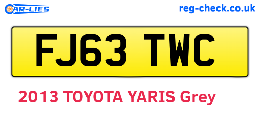 FJ63TWC are the vehicle registration plates.