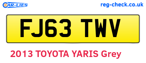FJ63TWV are the vehicle registration plates.