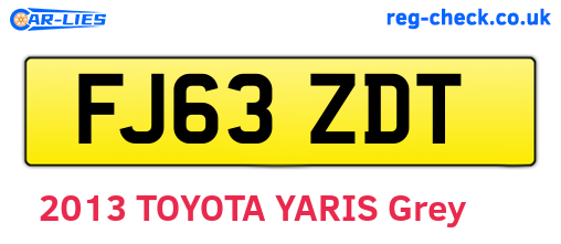 FJ63ZDT are the vehicle registration plates.