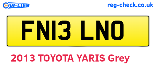 FN13LNO are the vehicle registration plates.