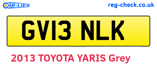 GV13NLK are the vehicle registration plates.