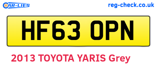 HF63OPN are the vehicle registration plates.