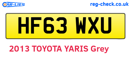 HF63WXU are the vehicle registration plates.
