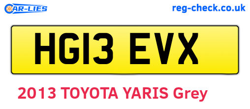 HG13EVX are the vehicle registration plates.