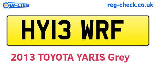 HY13WRF are the vehicle registration plates.