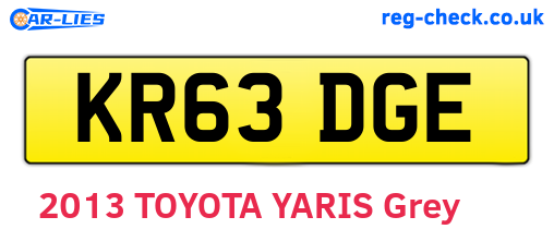 KR63DGE are the vehicle registration plates.