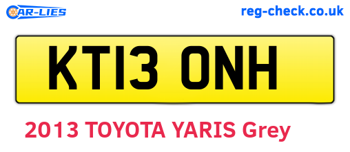 KT13ONH are the vehicle registration plates.