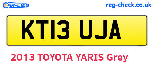 KT13UJA are the vehicle registration plates.