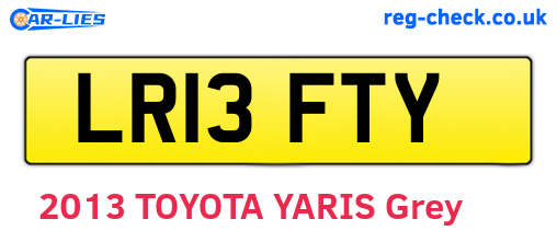 LR13FTY are the vehicle registration plates.