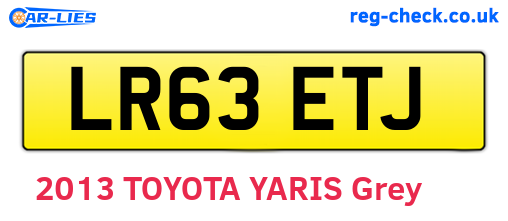 LR63ETJ are the vehicle registration plates.