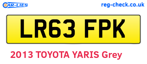 LR63FPK are the vehicle registration plates.