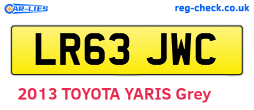 LR63JWC are the vehicle registration plates.