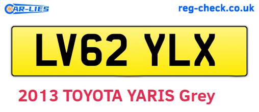 LV62YLX are the vehicle registration plates.