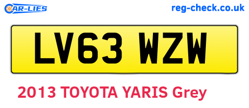 LV63WZW are the vehicle registration plates.