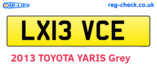 LX13VCE are the vehicle registration plates.