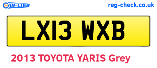 LX13WXB are the vehicle registration plates.