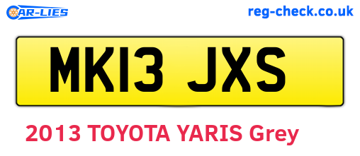 MK13JXS are the vehicle registration plates.