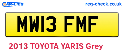 MW13FMF are the vehicle registration plates.