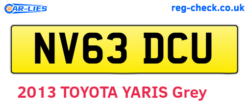 NV63DCU are the vehicle registration plates.