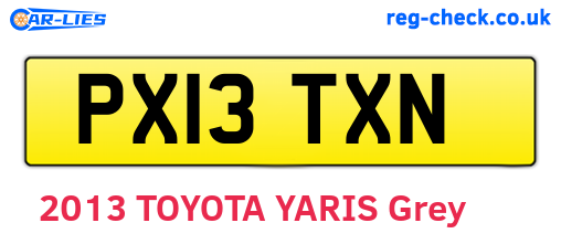 PX13TXN are the vehicle registration plates.