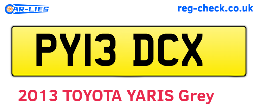PY13DCX are the vehicle registration plates.